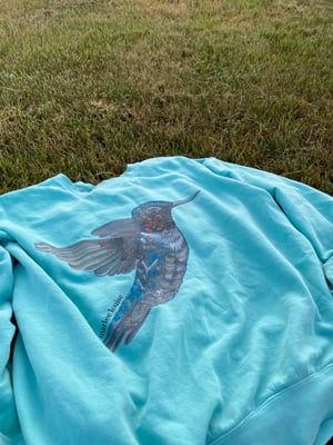Teal Hummingbird Crewneck 