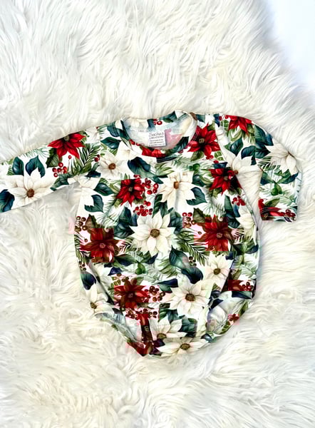 Image of Holiday Floral  Bubble Romper
