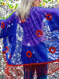 Image 1 of Henrietta Sequin Kimono with Fringe 