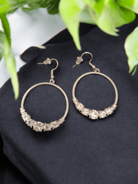 Earrings - silver, faux diamond