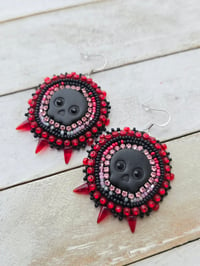 Image 2 of Black Skull earrings