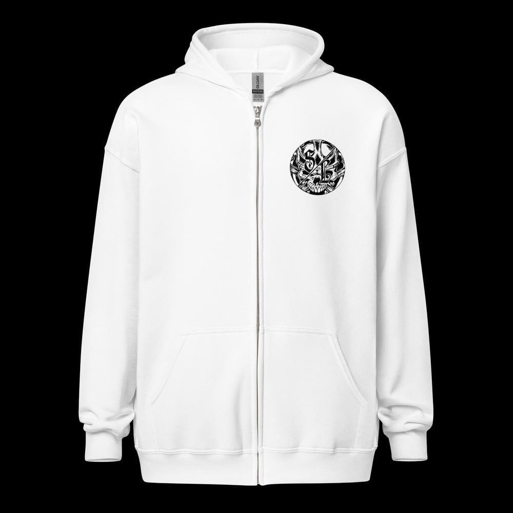 Image of SL SKULL LOGO / SUPPORT Heavy Blend Zip Hoodie
