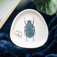 Image 1 of Blue Beetle Ceramic Trinket Dish 