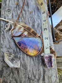 Image 4 of Electroformed extra large labradorite,  opal and moonstone necklace