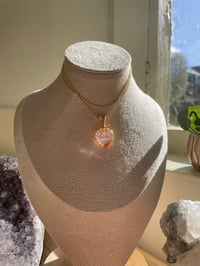 Image 3 of Gold Fire Quartz Heart  Crystal necklace