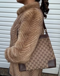 Image 2 of Vintage Pastel Mink Fur Herringbone Coat