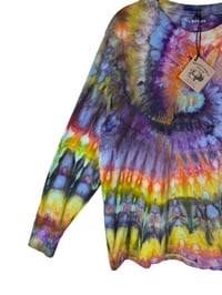 Image 4 of S Unisex Adult Soft Long Sleeve Tee in Bright Spiral Ice Dye