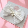 Spring Collection White Broderie heart Bow