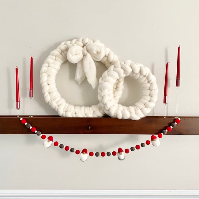 Gnome for the Holidays Felt Ball Garland