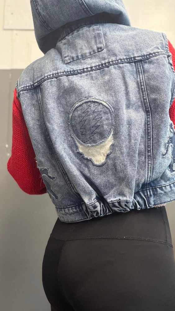 Image of Frayed hooded vest