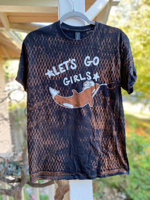 Image of MEDIUM Lets Go Girls Orca Bleach Dye Shirt 1