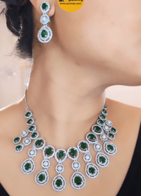 Image 2 of Miasha-Stunning AD Necklace Set in Emerald Green 