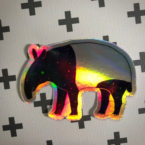 Image of holographic space tapir sticker *VERY LOW STOCK*
