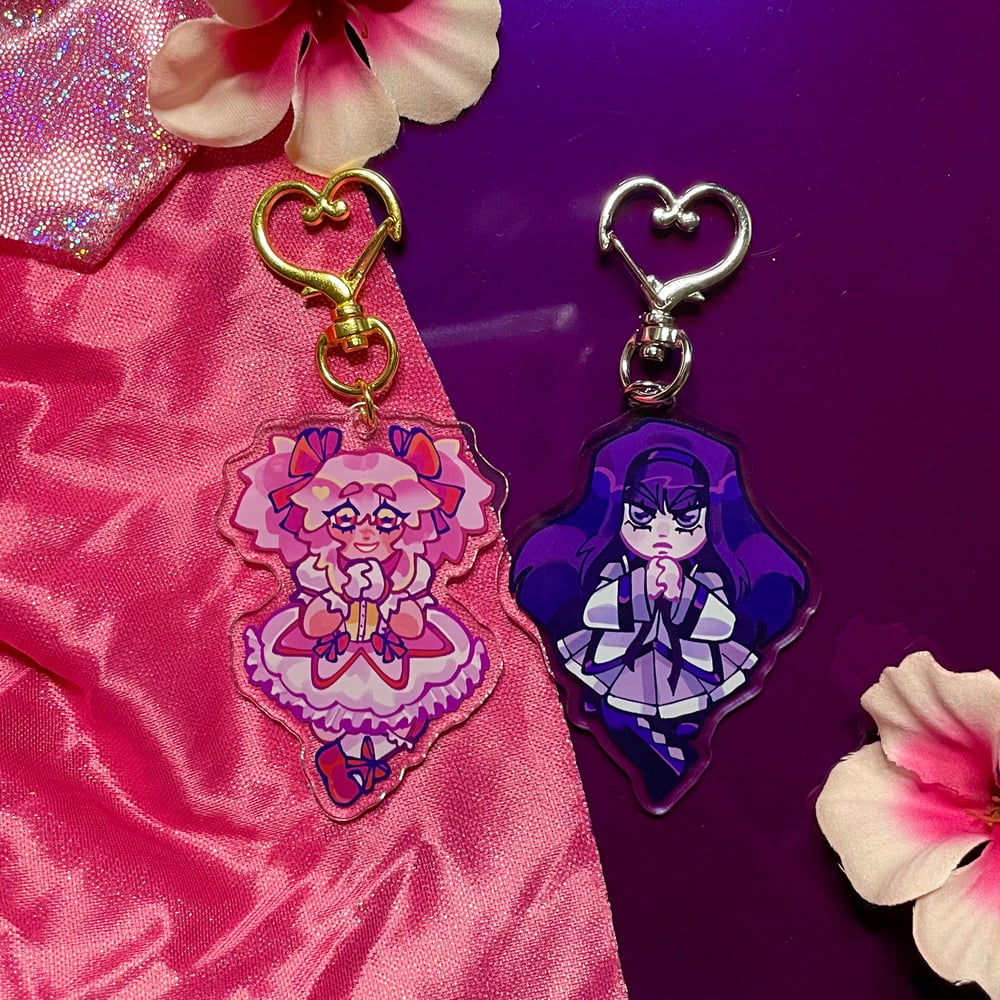 madoka magica charms and stickers