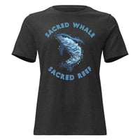 Image 5 of Women's Relaxed T-Shirt, Sacred Whale Sacred Reef, Ocean Coral Reef Whale Art Tee