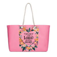 Image 3 of Oversized bag / Purse (Trust in the Lord) (light pink with floral)