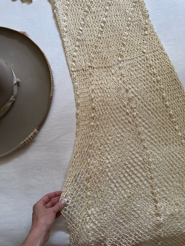 early 70s slinky crochet dress