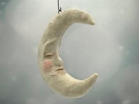 Image 4 of Spun Cotton Crescent Moon Ornament