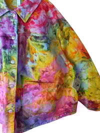 Image 8 of 1X PLUS 100% Cotton Oversized Chore Coat in Euphoria Watercolor Ice Dye