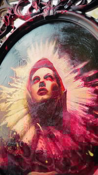 Image 4 of ‘THE VIRGIN MARY’ [ Unique Oval Print - { 1/1 } ] - Hand Embellished Museum Archival Print