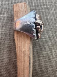 Image 2 of Bronze and Sterling Skull Ring 