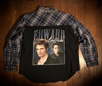 Upcycled “Edward Cullen/Twilight” t-shirt flannel