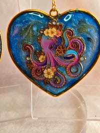 Image 3 of Handcrafted Resin Octopus Earrings 
