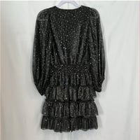 Image 8 of VINCE CAMUTO black tiered sparkle dress