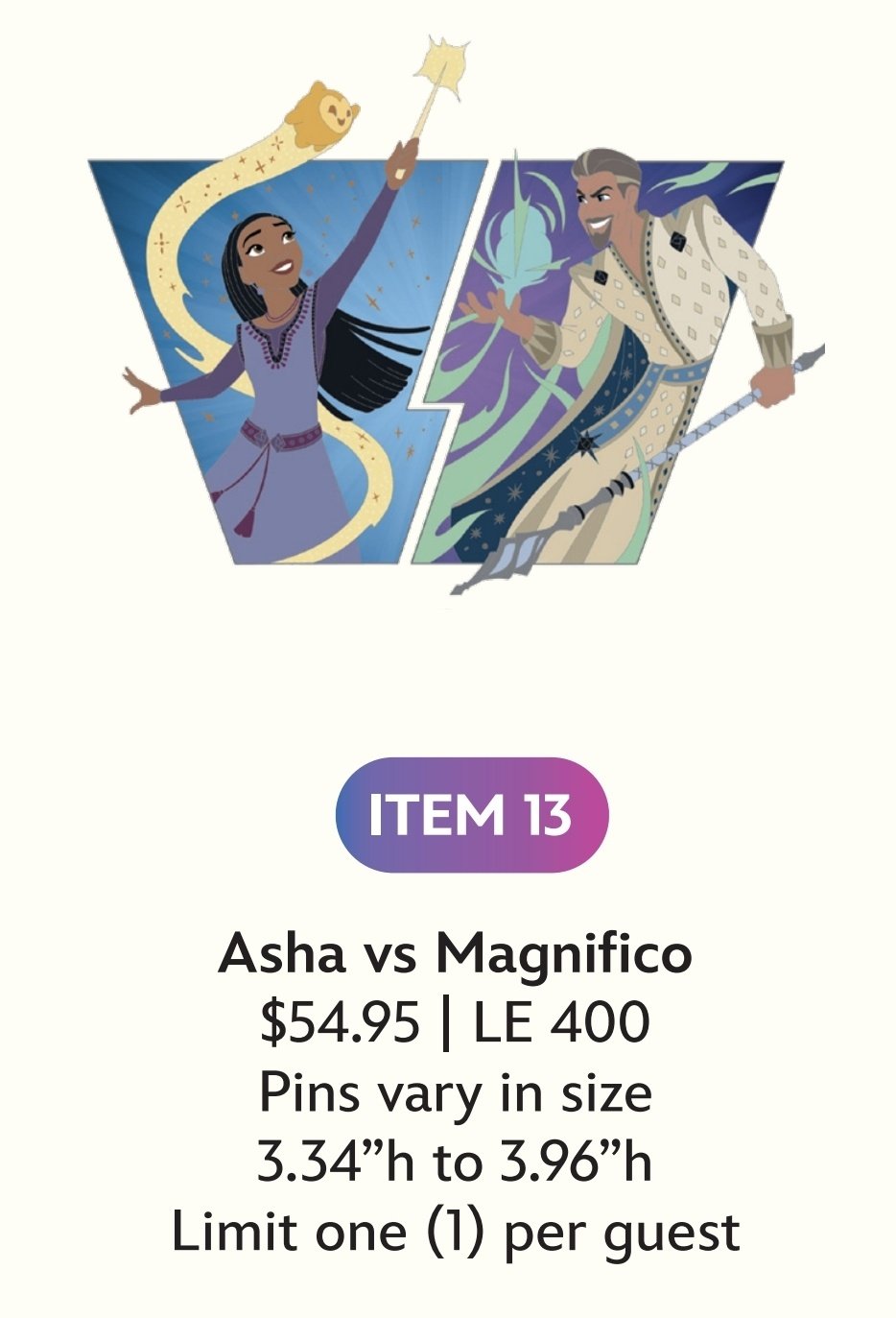 Image of Asha disney Heroes vs. villains wdi le 400 pin 