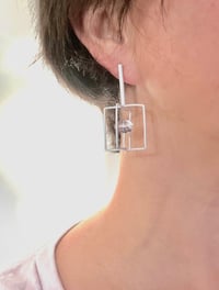 Image 5 of White cages with cloud earrings 