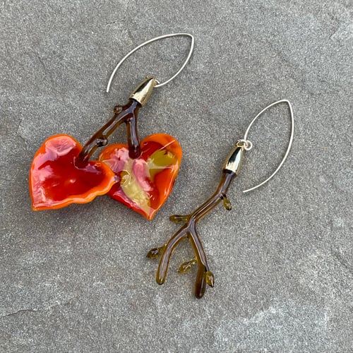 Image of Red Redbud In Fall Dangles