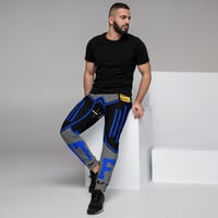 Image 2 of BOSSFITTED Grey Black and Blue AOP Men's Joggers