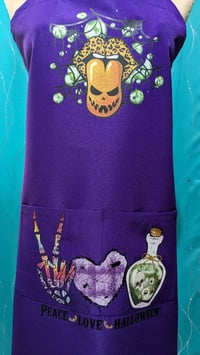 Image 5 of Halloween Rock Themed Apron (purple)