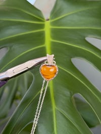 Image 4 of Silver Tigers Eye Heart Crystal Necklace