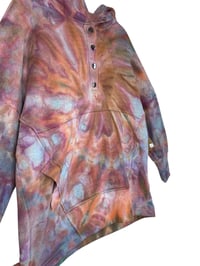 Image 6 of S/M Pocket Hoodie Pullover in Muted Spiral Ice Dye