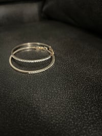 Image 3 of Blinged everyday hoops- Medium 