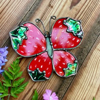 Image 3 of Butterfly Strawberry Suncatcher 