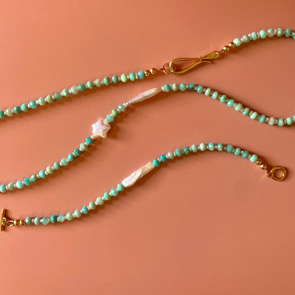 Image of Amazonite pearl bracelet 