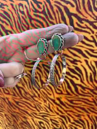 Image 2 of Sterlingsilber Creolen mit Türkis 