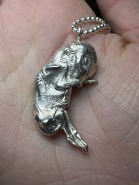 Image 3 of 925 silver cast of a hare embryo 2