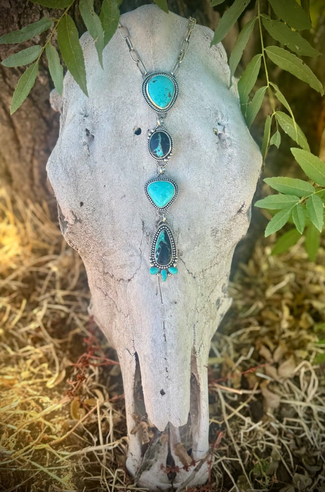 Image of Blackjack & Sonora Turquoise Lariat Necklace