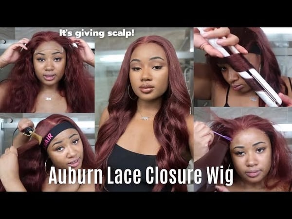 Image of Arabella 5x5 Closure Auburn body wave (bleeds with heat) - 24inch