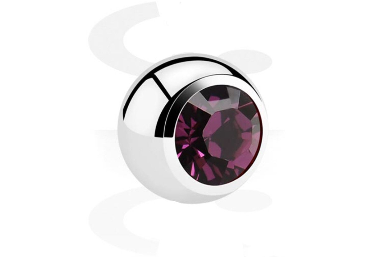 BALL JEWERLY PIERCING - AMETHYST ZIRCON 