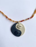 Yin Yang beaded necklace #7
