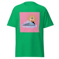 Image 3 of Crossreference316 logo tee pink background