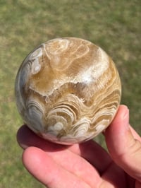 Image 7 of Amber Calcite Sphere | #2972