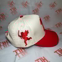Image 4 of "T" Logo Snapback - Red/Offwhite