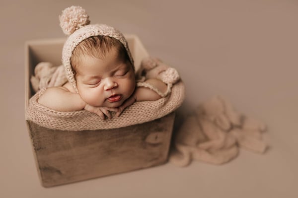 Image of Blush Sweater Bonnet With Removable Pom 