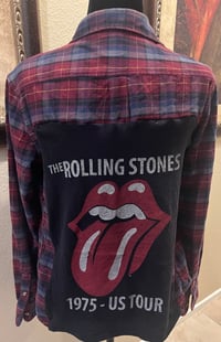 Vintage Red/Black/Blue Flannel Shirt The Rolling Stones