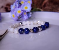 Image 3 of Lapis Lazuli  & Mother of Pearl Bracelet | Stretch Bracelet